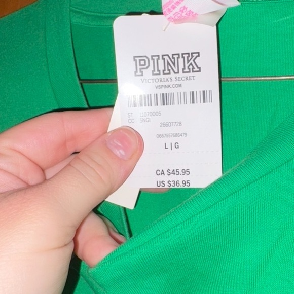 Victoria's Secret PINK Vibrant Green Tee - Picture 2 of 3